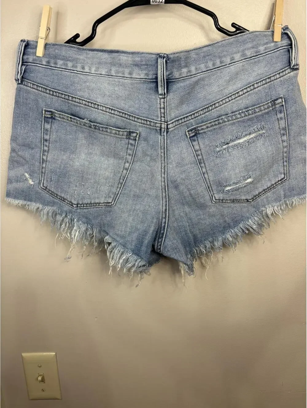 NWOT We The Free Distressed High-Waisted Denim Shorts Size 28